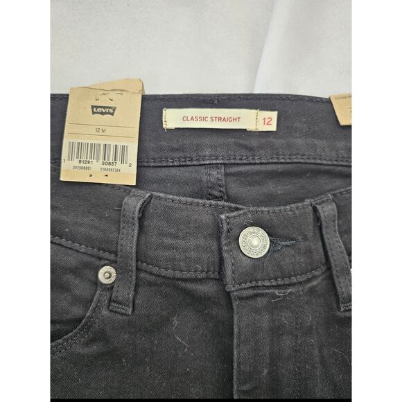 Levi's Classic Straight Black Size 12 Women's - Picture 10 of 10